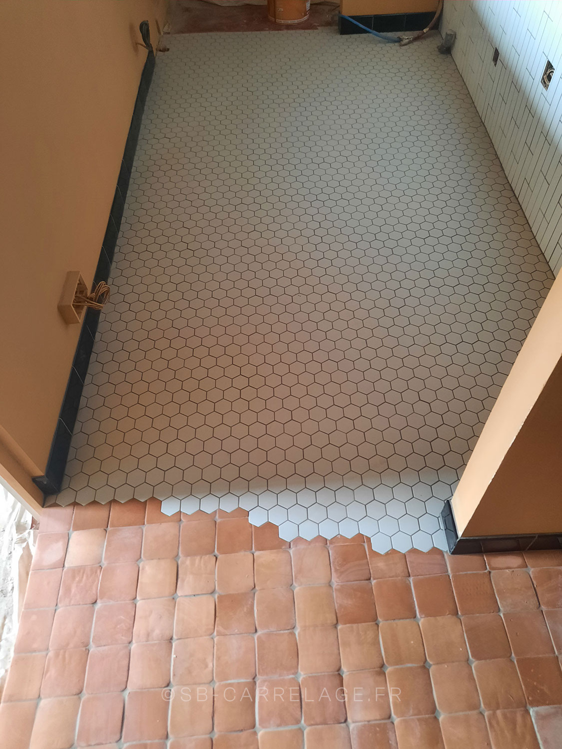 SB CARRELAGE intérieur mixte tomette hexagonal